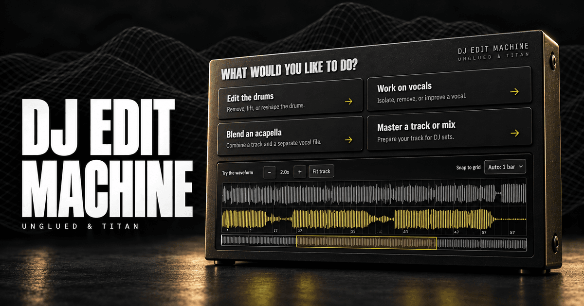 DJ Edit Machine photorealistic product artwork