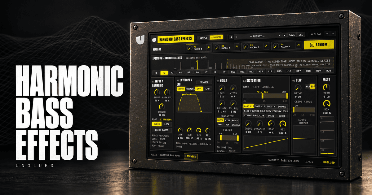 Harmonic Bass Effects photorealistic product artwork
